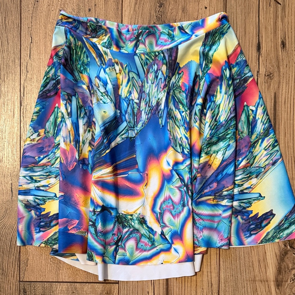 Blackmilk Crystal Burst M Skater Skirt Mini Flowy Rave Festival Colorful